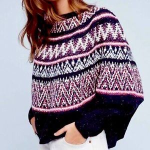 Anthropologie Poncho Sweater by Sleeping on Snow Size: Large